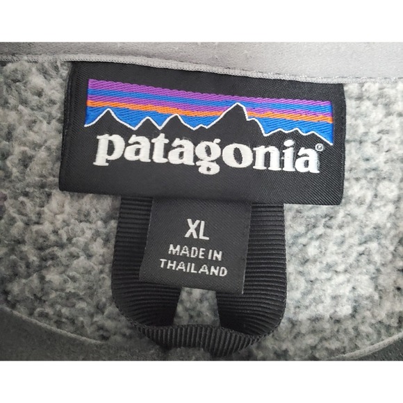 Patagonia Better Sweater Pullover Mens XL Two Tone Gray 1/4 Zip Fleece Logo EUC - Picture 4 of 10